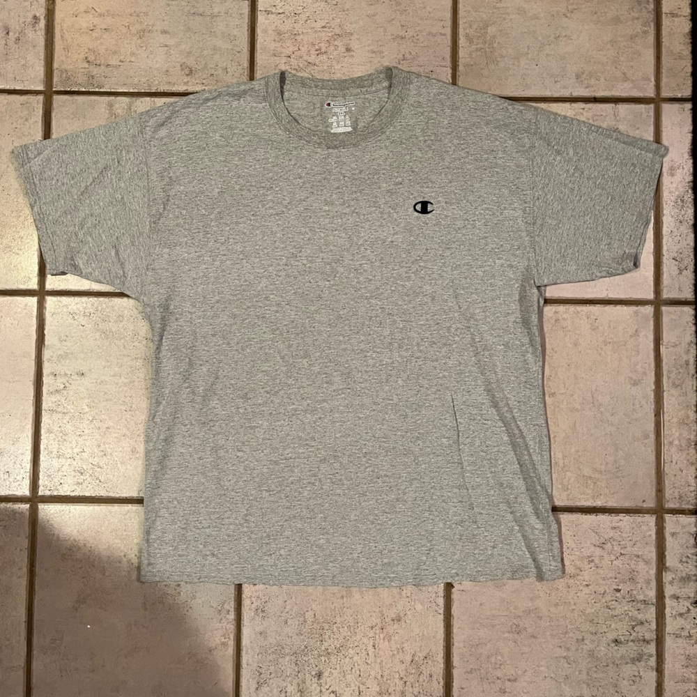 Authentic Grey Champion T-Shirt with Black logo